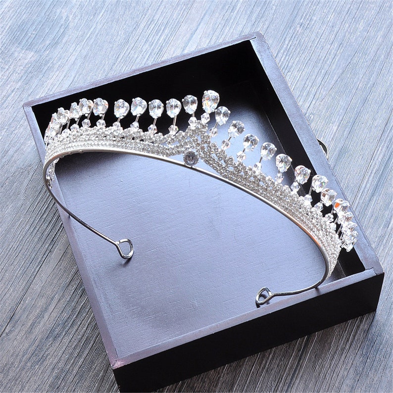 Diamond CrownClear Crystal Wedding CrownBridal CrownBridal HeadpieceCrystal Wedding Tiara