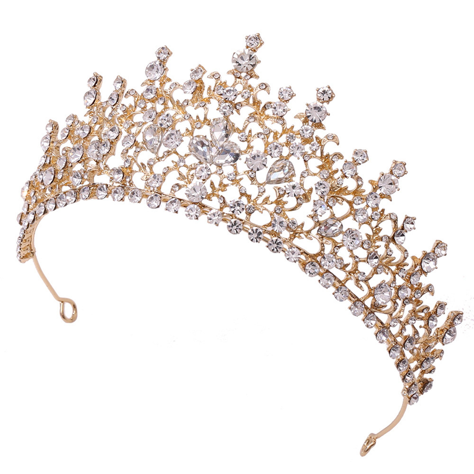 Elegant Gold Wedding Crown Vintage Gem Bridal Crown White - Etsy