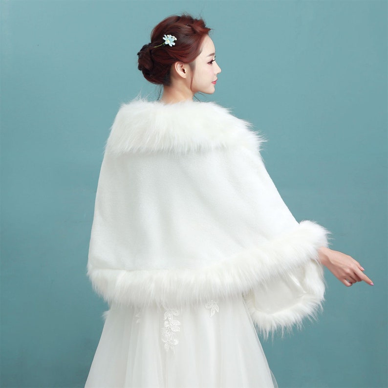 Ivory Faux Fur Wrap Faux Fur Shrug Wedding Dress Wrap | Etsy