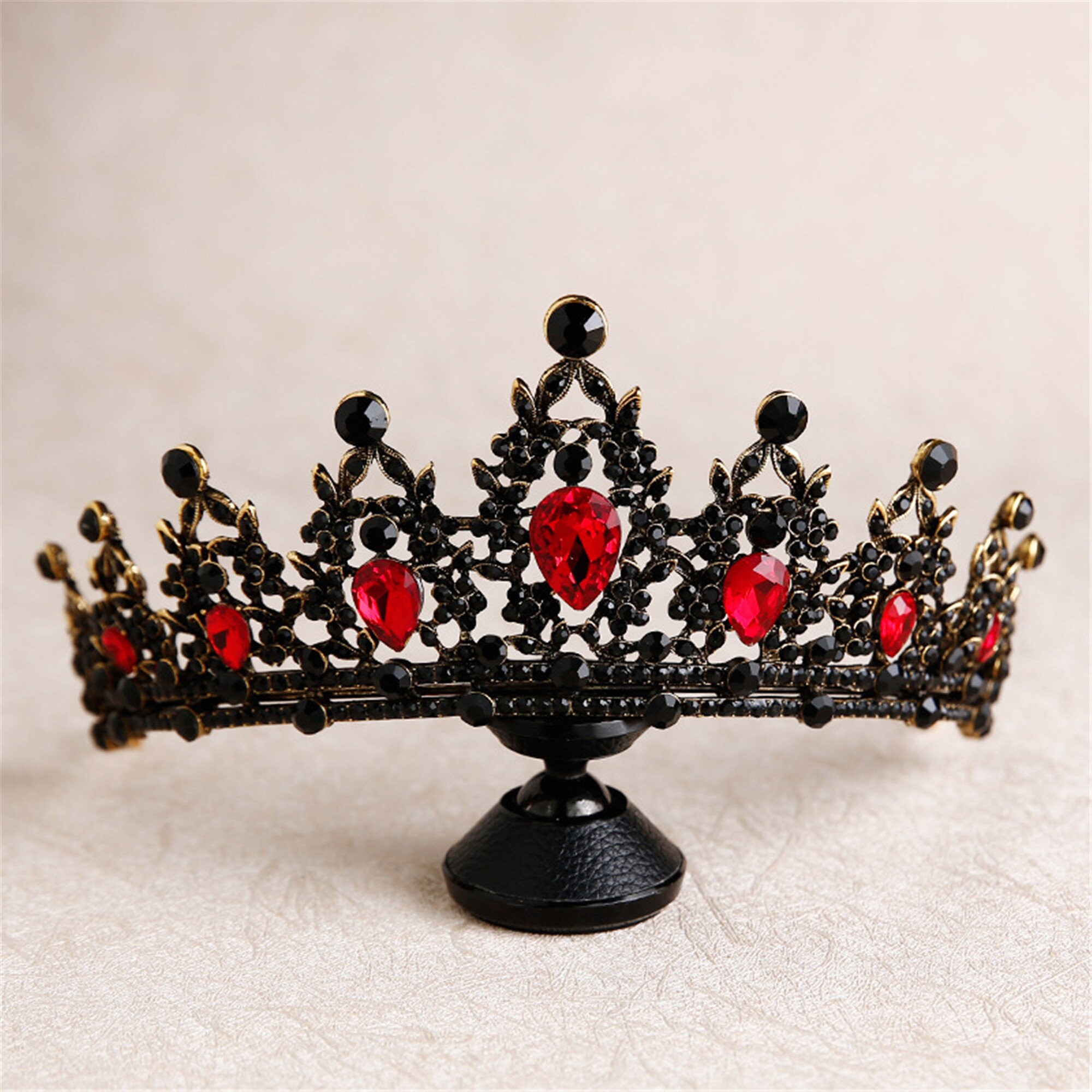 Bridal Crown Crystal Crown Gold Crown Red Crown Black Crown Gold Tiara Wedding Diadem