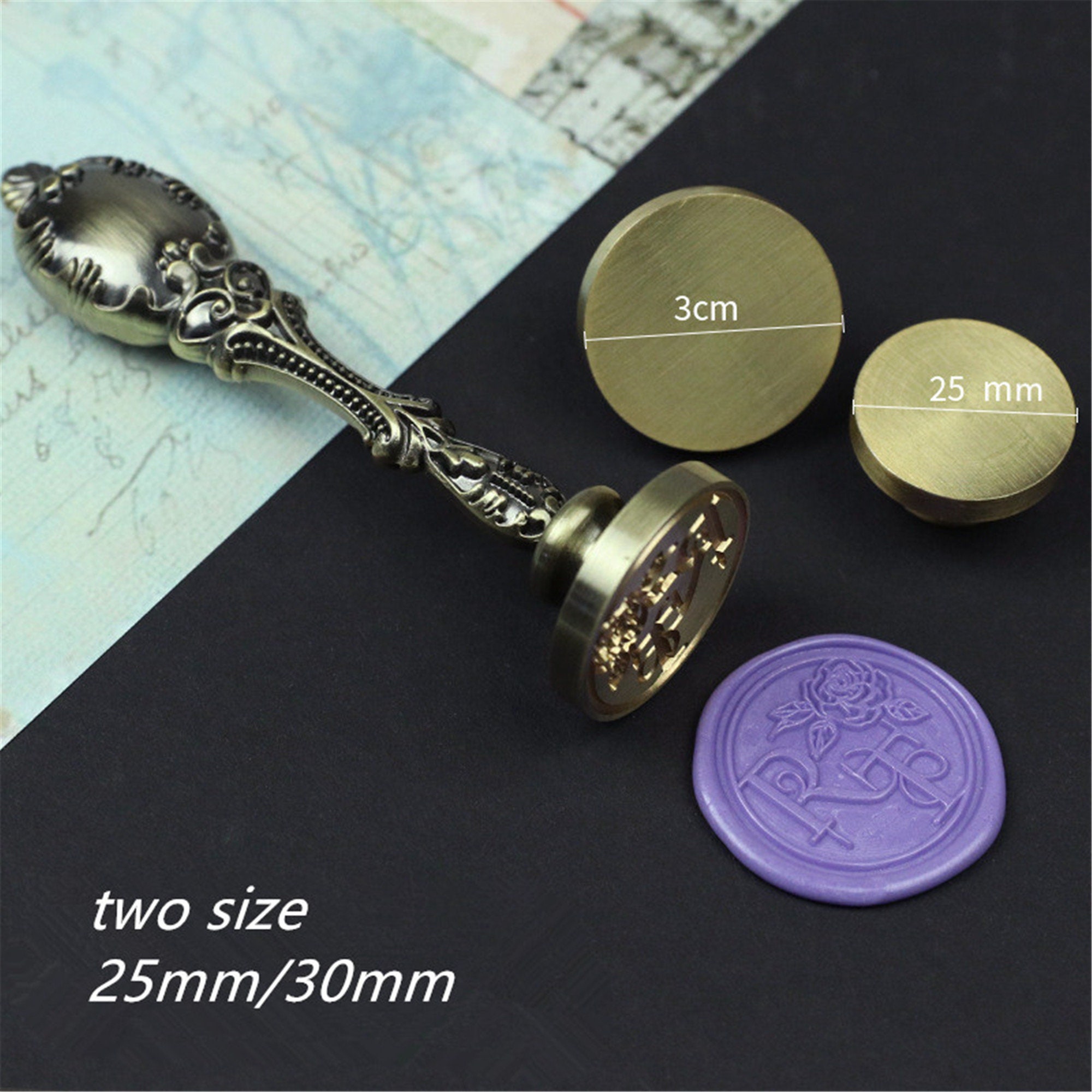 Bronze Wax Seal Stamp Custom Wax Seal Stamp With Size Option Etsy