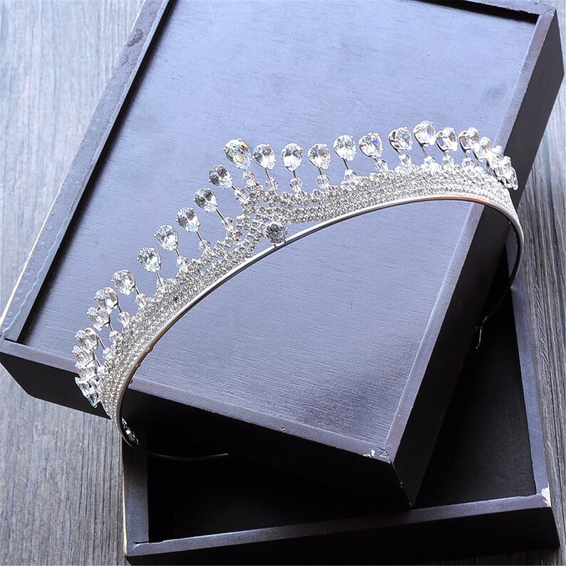 Diamond CrownClear Crystal Wedding CrownBridal CrownBridal HeadpieceCrystal Wedding Tiara