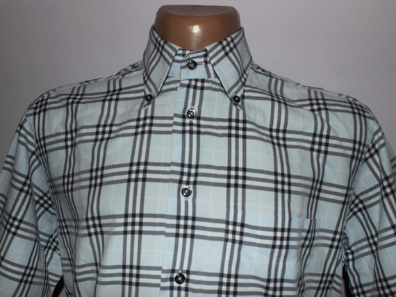 Genuine Mens BURBERRY Check Short Sleeve Shirt - L
