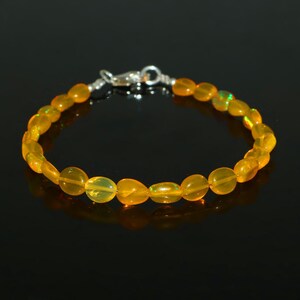 Atemberaubendes natürliches Äthiopien Goldener Opal Armband, Opal Nuggets Armband Handgemachter Schmuck, Opal Perlen Armband Silber Jahrestag Geschenk für sie