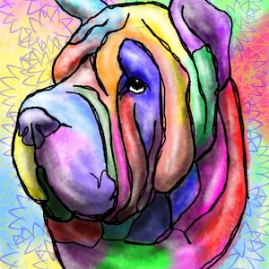 Shar pei art digital