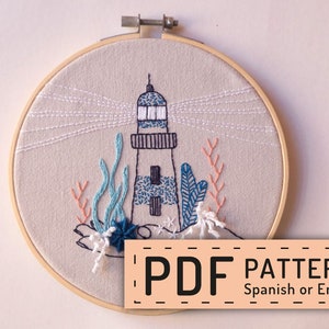 Download flowerpot embroidery, hand embroidery PDF, dark red flowerpot, embroidery pattern pdf, hoop art DIY, spanish n english image 1