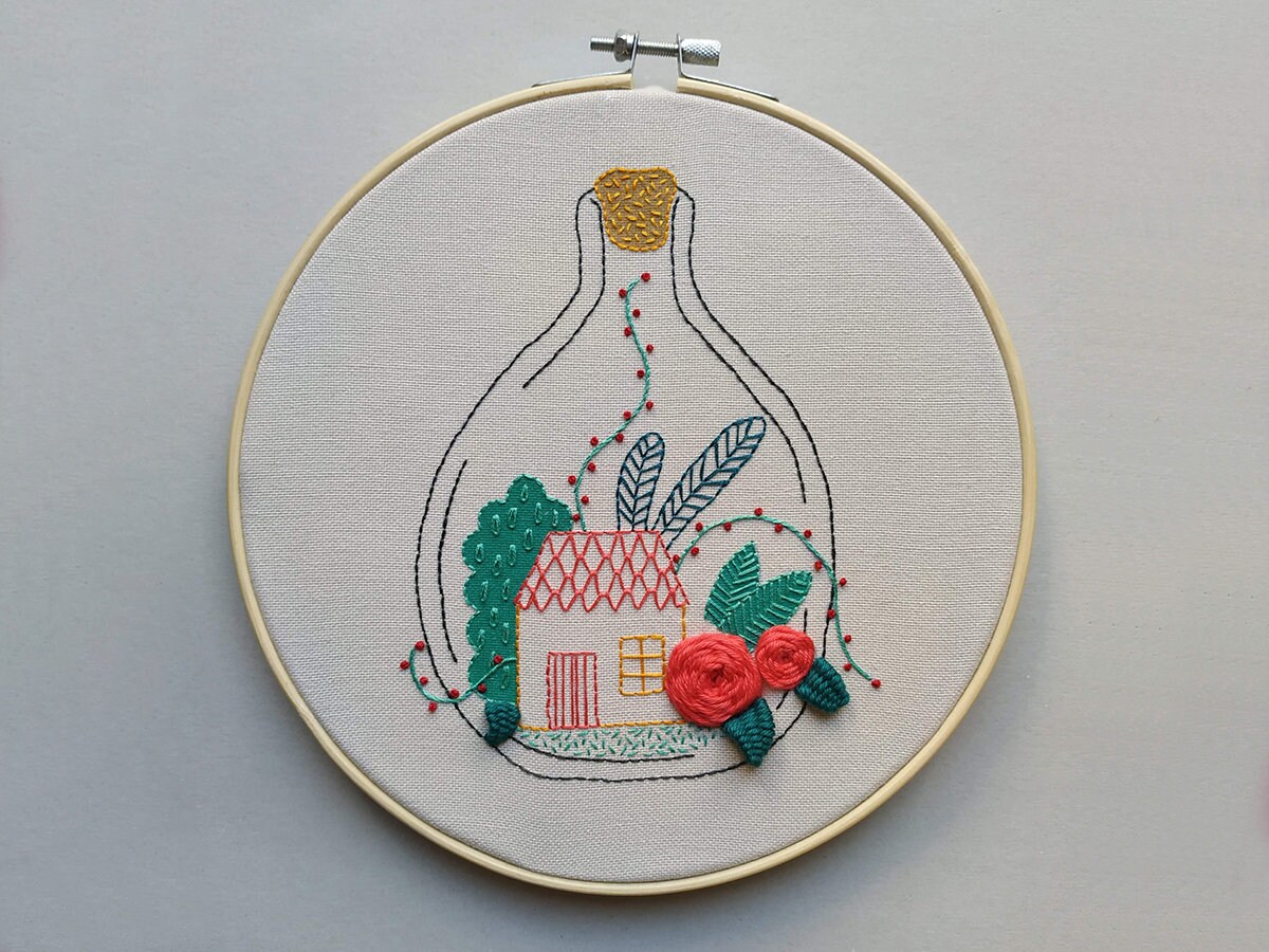 Hand Embroidery Pattern PDF, Digital Download, Hoop Art DIY, Spanish N ...