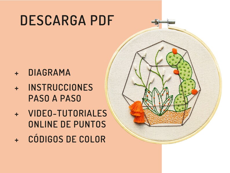 Download cactus embroidery hand embroidery PDF cactus image 6