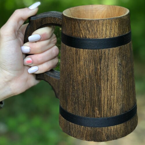 Personalized Beer Stein Wooden Tankard Groomsmen Gift Etsy
