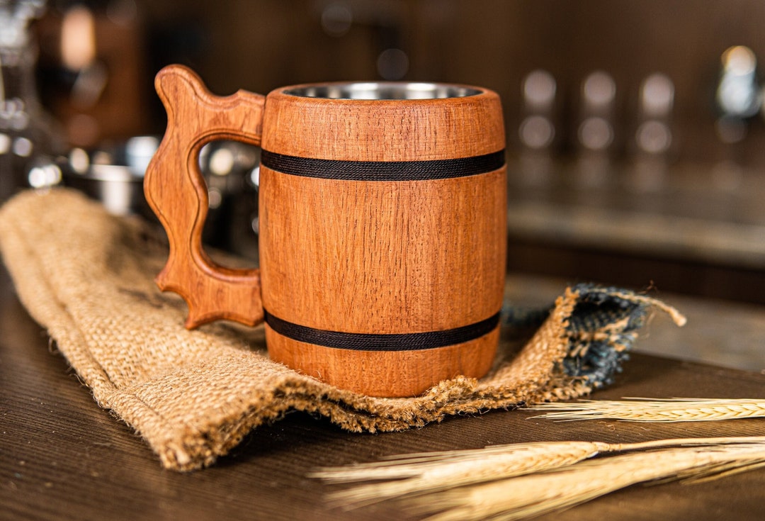 Wooden Beer Mug Custom Beer Tankard Personalized Beer Stein Etsy