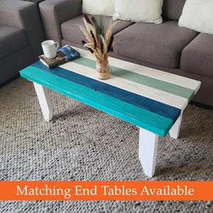 The Seacoast Coastal Coffee Table - Nautical Coffee Table - Beach House Coffee Table  - Beach House Nightstand - Seacoast Coastal End Table