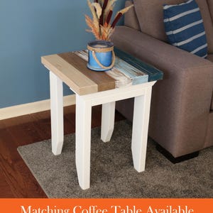 The Blue Ocean End Table - Blue Coastal Night Stand - Blue Ocean Coffee Table