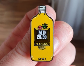 Orange Mad Dog Enamel Pin Badge