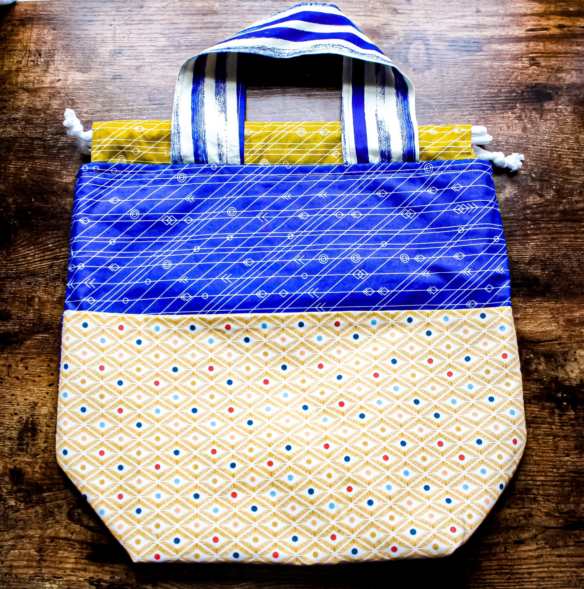 DRAWSTRING Project Bag Pattern Cinch Top Bag Reversible Bag | Etsy