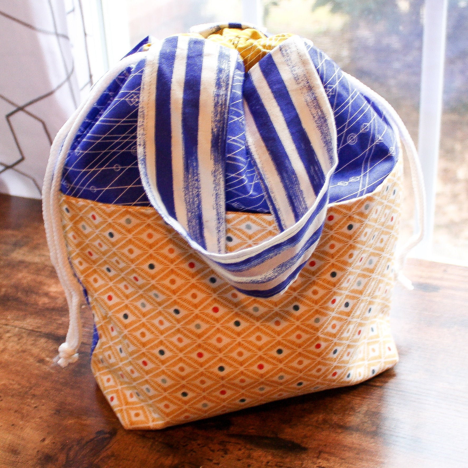 DRAWSTRING Project Bag Pattern Cinch Top Bag Reversible Bag Etsy