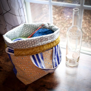 DRAWSTRING Project Bag Pattern| Cinch Top Bag| Reversible Bag| Yarn Bag| Lunch Bag| Knitting Bag| Crochet Bag| Punch Needle| Craft Bag DIY