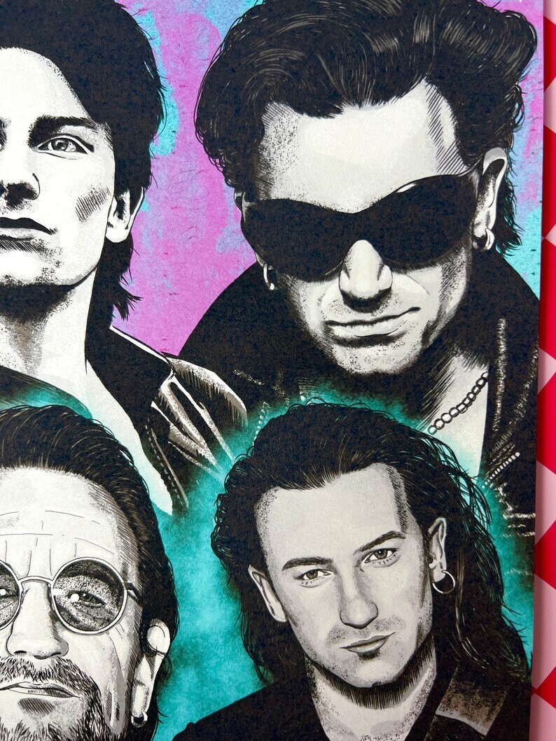 Affiche Pop Art U2 - The Band