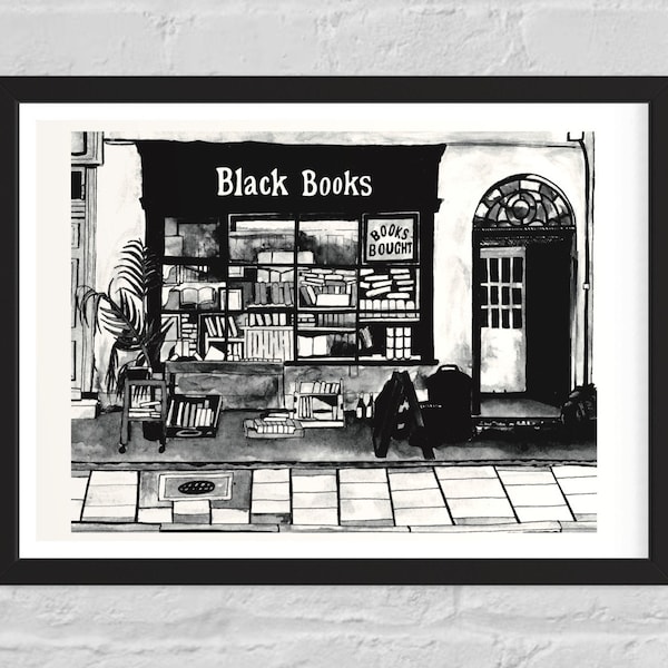 Black books shop front, Black Books art print.