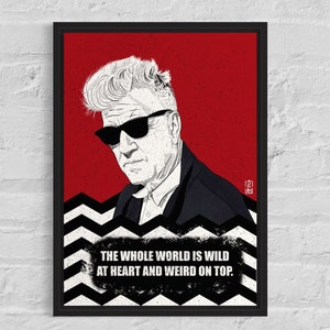 David Lynch, illustration inspirée de Twin Peaks. Tirages limités et numérotés. Décoration de la chambre.