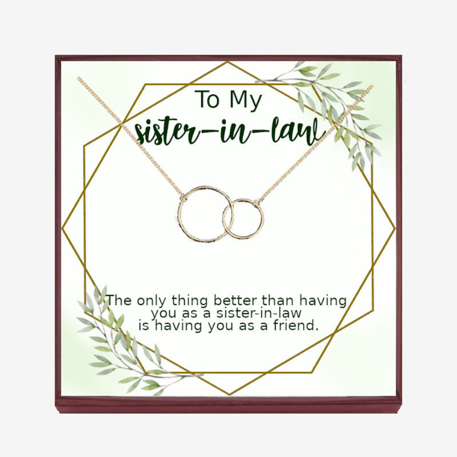 Sister in Law Necklace, Sisterinlaw Birthday Gift for Sister in Law