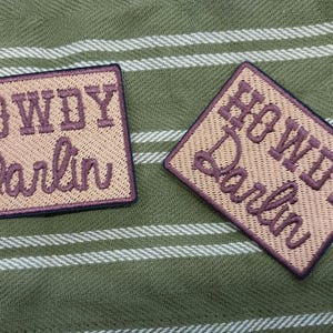 Howdy Darlin iron on hat patch