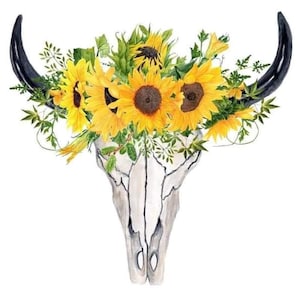 Ready to Press, Sublimation Transfers, DIY Shirt, Sublimation, Transfers Ready To Press, Heat Transfer Designs, Sunflower, Steer Skull