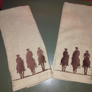 Western Cowboy's Kitchen Towels, Rustic, Horse