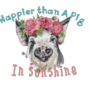 Ready to Press, Sublimation Transfers, DIY Shirt, Sublimation, Transfers Ready To Press, Heat Transfer Designs, Happier than a Pig, Pig