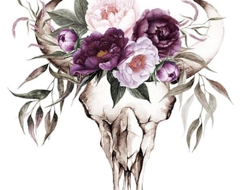 Ready to Press, Sublimation Transfers, DIY Shirt, Sublimation, Transfers Ready To Press, Heat Transfer Designs, Steer Skull, Boho, Western