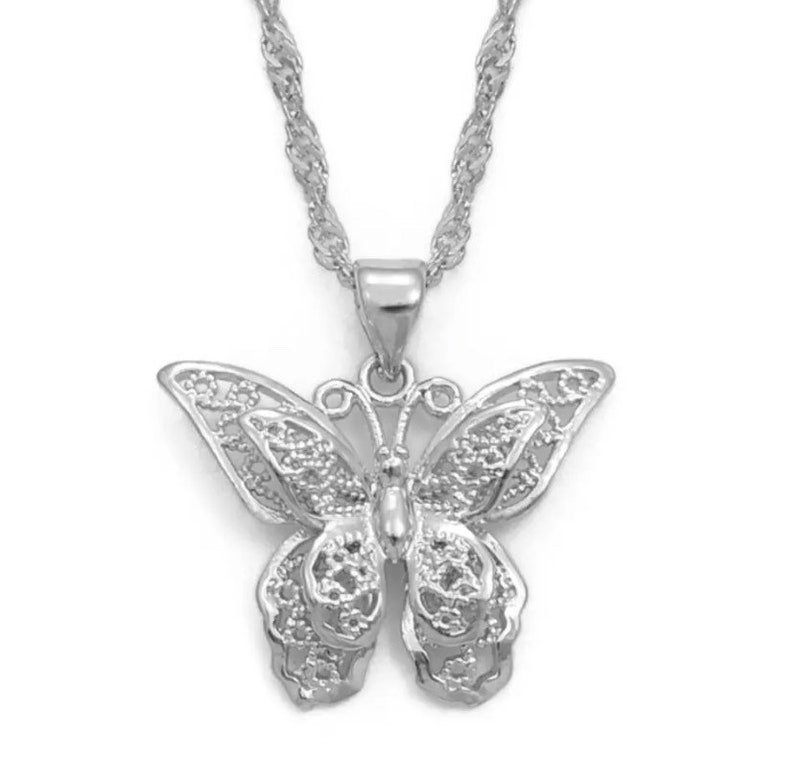 18k Gold Plated Butterfly Necklaces Butterfly Pendant Etsy