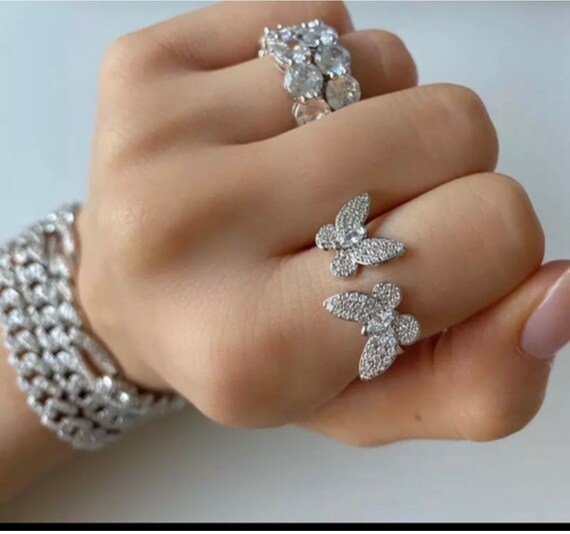 Butterfly ring on sale 2 piece