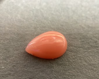 Vintage Coral cabochon teardrop 9x6mm