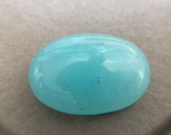 Blue green Chalcedony quartz oval cabochon 1pc 17x12mm