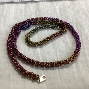 Ombre Anodized Niobium Byzantine Rope Necklace