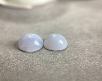 Par de cabujones de calcedonia azul cabujones redondos de 7 mm