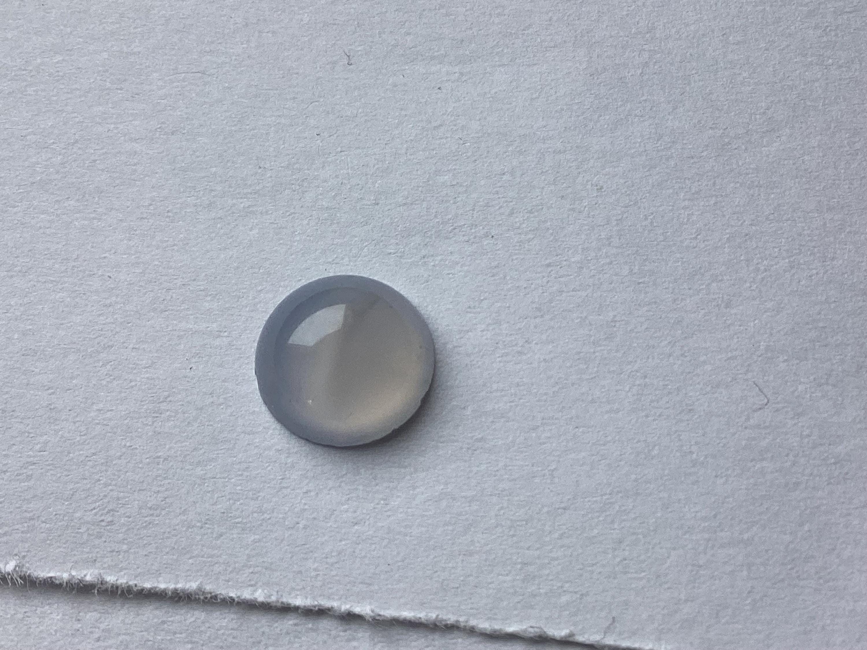 Grey Blue Chalcedony Round Cabochon 1pc 9.5mm
