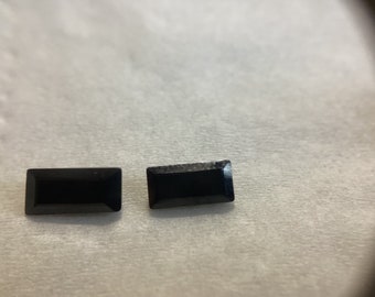 Black Spinel rectangle cut pair 6x3mm