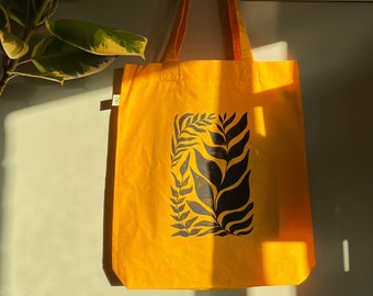 Leaf Handprinted Tote Bag // Witchy Vibes // Eco-Friendly // Christmas Gift Idea // Stocking Filler