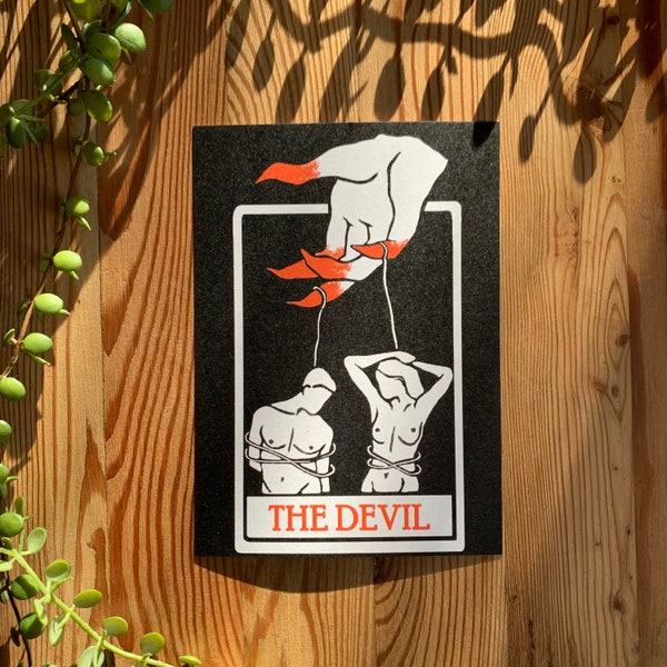 Devil Tarot Card Art Etsy