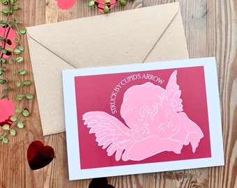 Cupid Greetings Card // Cherub // Recycled Card // Eco Friendly // Boyfriend Girlfriend Partner // Anniversary, Birthday Card