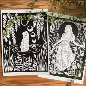 Woodland Witch Set // Art Print // Recycled Paper // Gift Idea