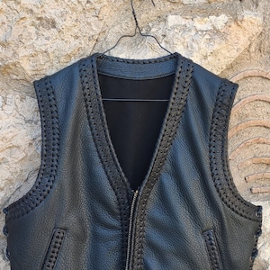 Triple Braid Gator Embossed Leather Motorcycle Vest 18 Inches Front Zipper.  100% Handcrafted Vest. Hand Braided. Colors Available. - Etsy