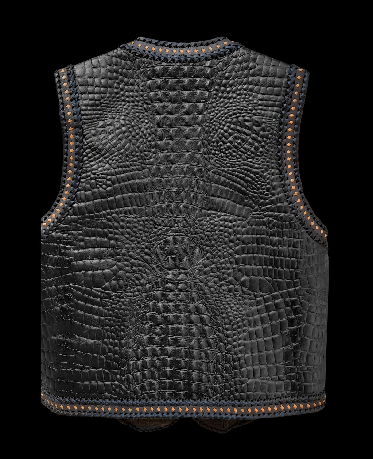 Gator Embossed Leather Vest for Bikers. 100% Handcrafted Vest. - Etsy