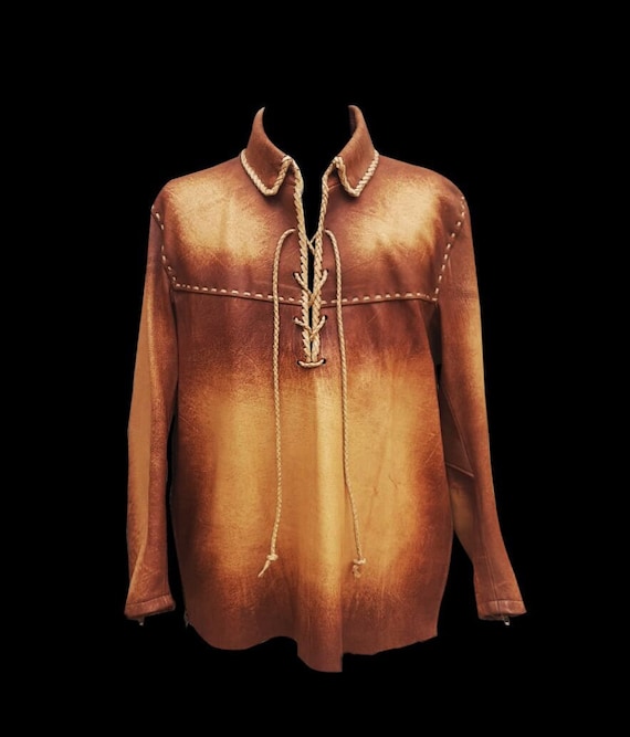 Western leather cheap shirt