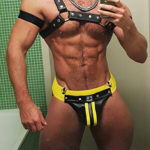 LeatherElastic JOCKSTRAP, FSman fetish fashion MATURE content Rico Marlon gay sex porn star, underwear, image 9