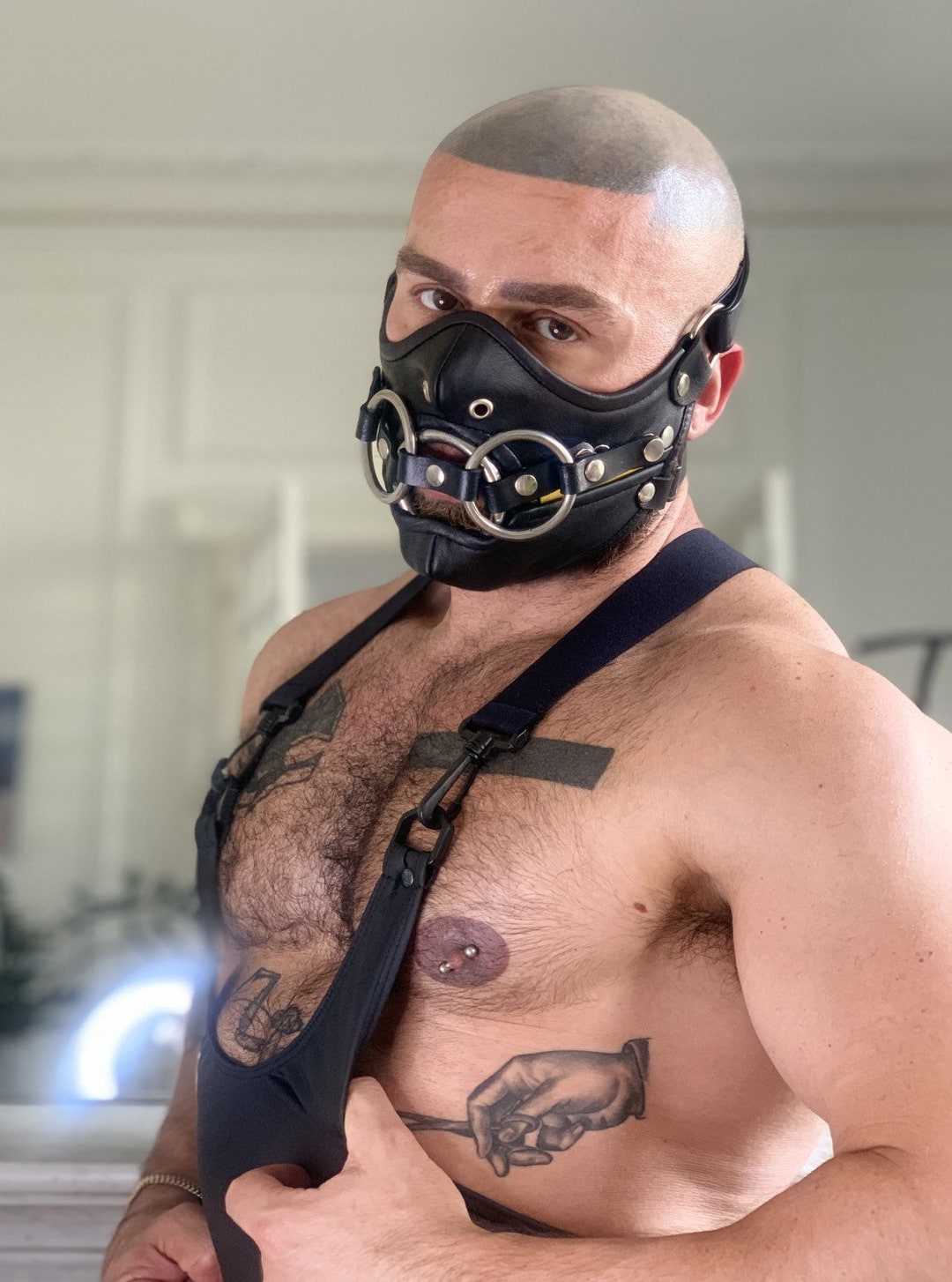 Fetish Leather Face Mask Hannibal 2.0 by Fsman