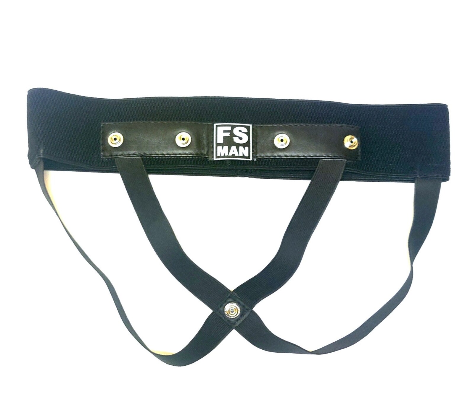 Black Jockstrap With Genuine Leather Pouch and Elastic Band by Etsy