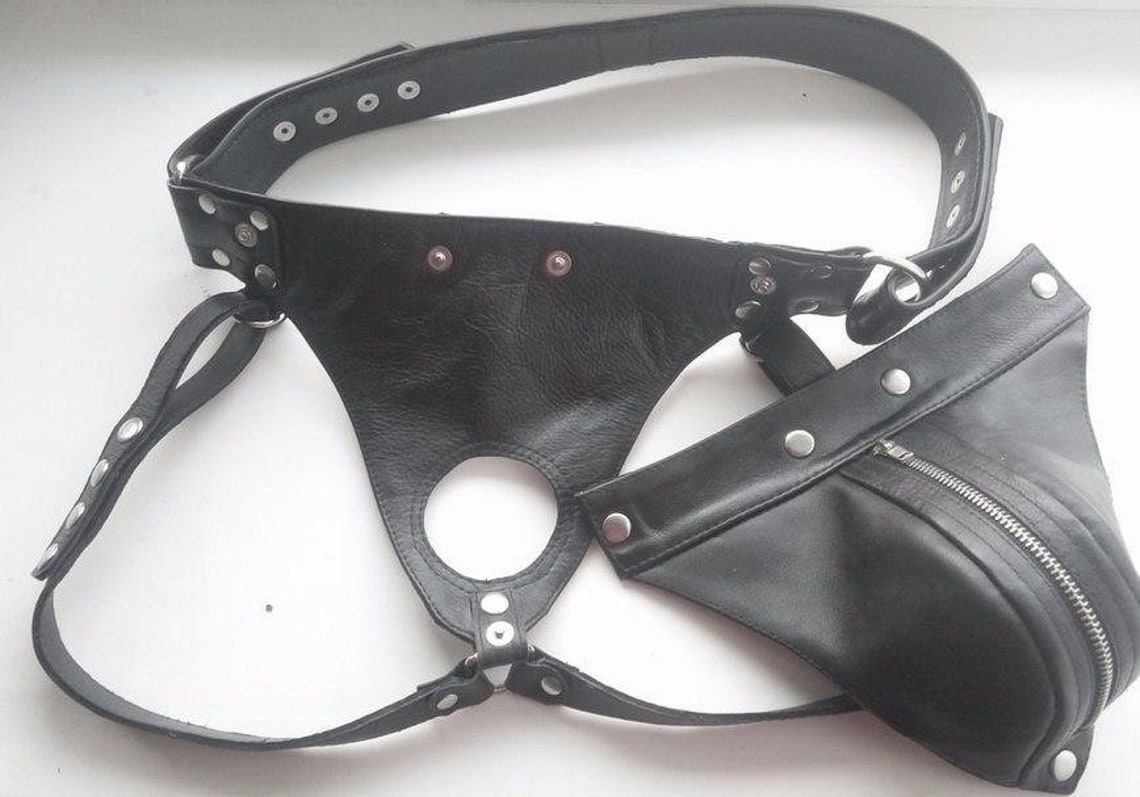 Leather Jockstraps With Zipper by Fsman Male Fetish Underwear Etsy