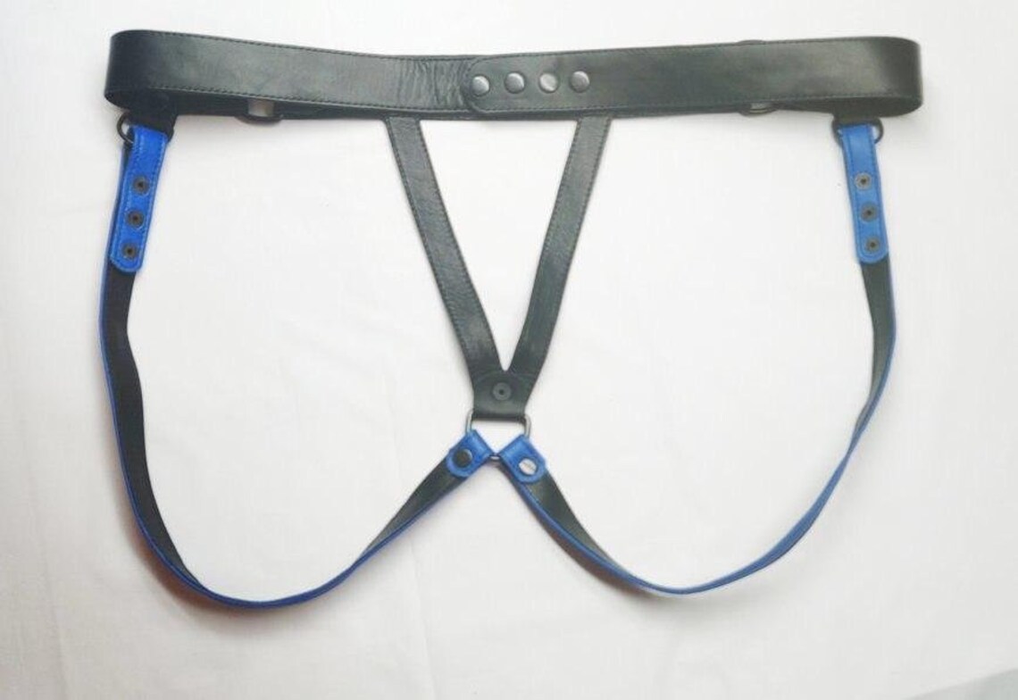 Leather Jock Strap Belt With Black Steel Fsman Underwear Etsy Australia