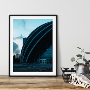 Glasgow SECC River Clyde Photo Scotland Wall Decor Glasgow Landmark Wall Art Glasgow Street Photography Digital Download Cinematic Photo